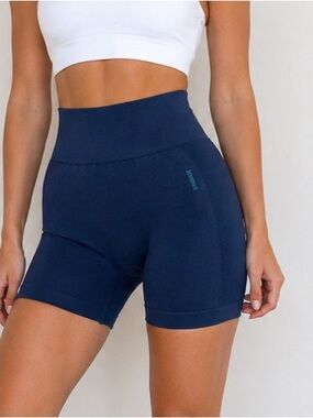 Gymshark Navy Seamless High Waisted Biker Shorts Compression size S
